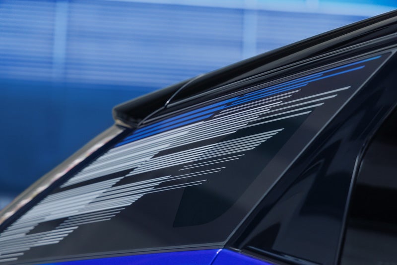 Close-up of the Modern Pattern on the 2026 OPTIQ-V Rear Quarter Glass | Springfield GMC in N. Springfield VT