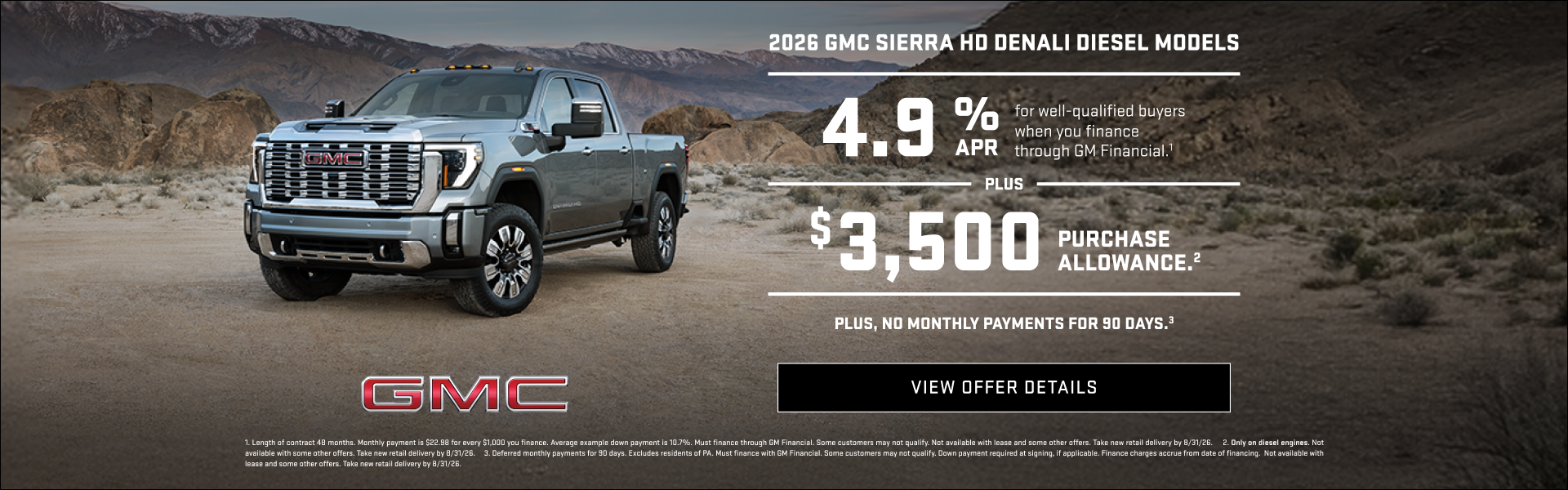 4.9% APR for well-qualified buyers when you finance through GM Financial.1

Plus, $3,500 PURCHASE...