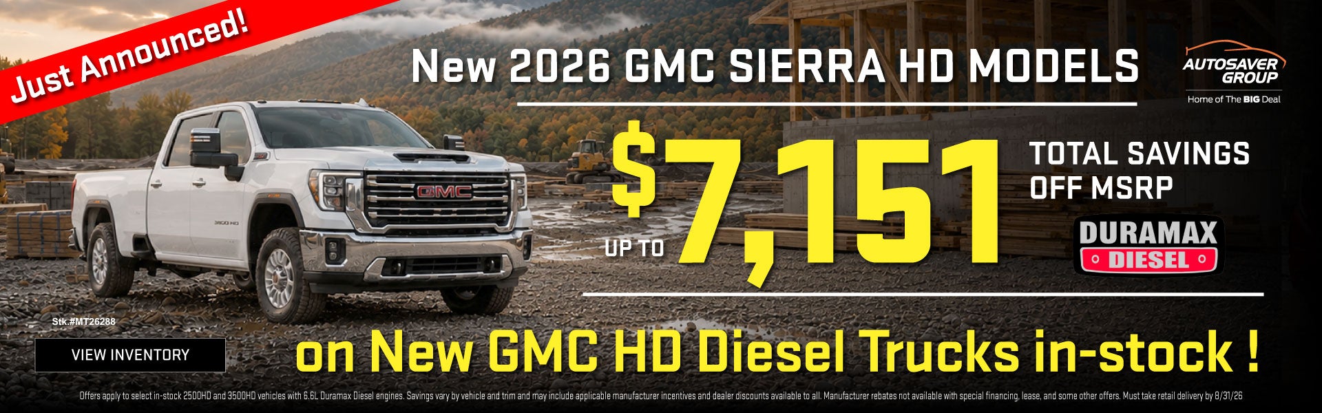 BIG SAVINGS ON NEW GMC HEAVY DUTY TRUCKS