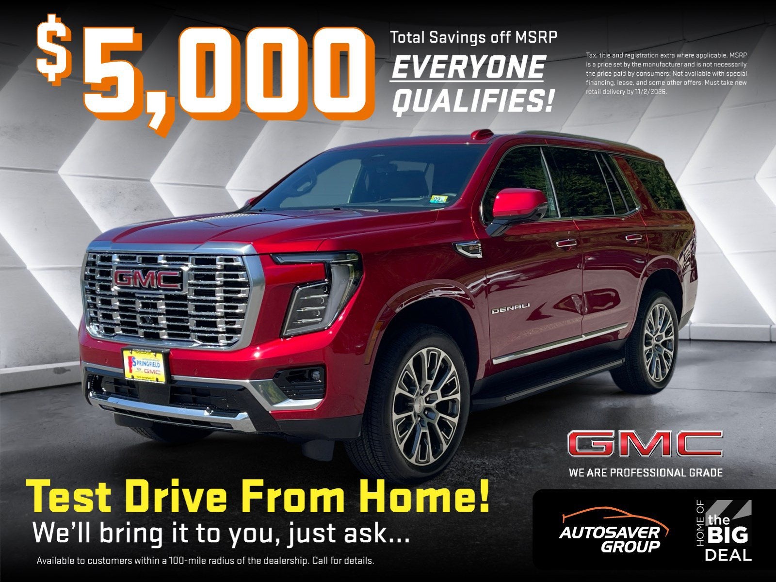 Save $5,000 new GMC Yukon and Yukon XL!